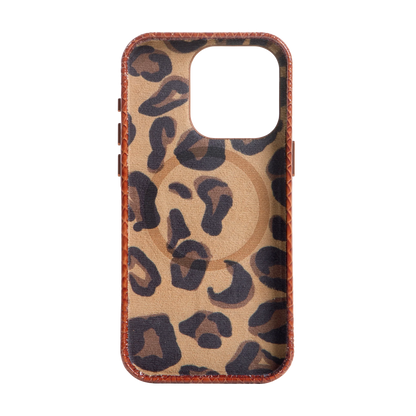 Embossed Cognac Case for iPhone 15
